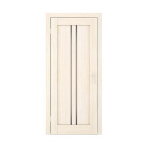 Дверь (Экошпон) Вертикаль 20-6 беленый дуб остекленная