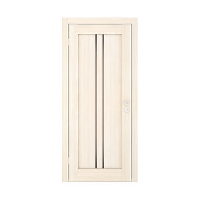 Дверь (Экошпон) Вертикаль 20-6 беленый дуб остекленная