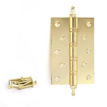 Петля дверная Apecs 120*80-F-B4-Steel-G золото универсал. с подшипн. фигурный наконечник